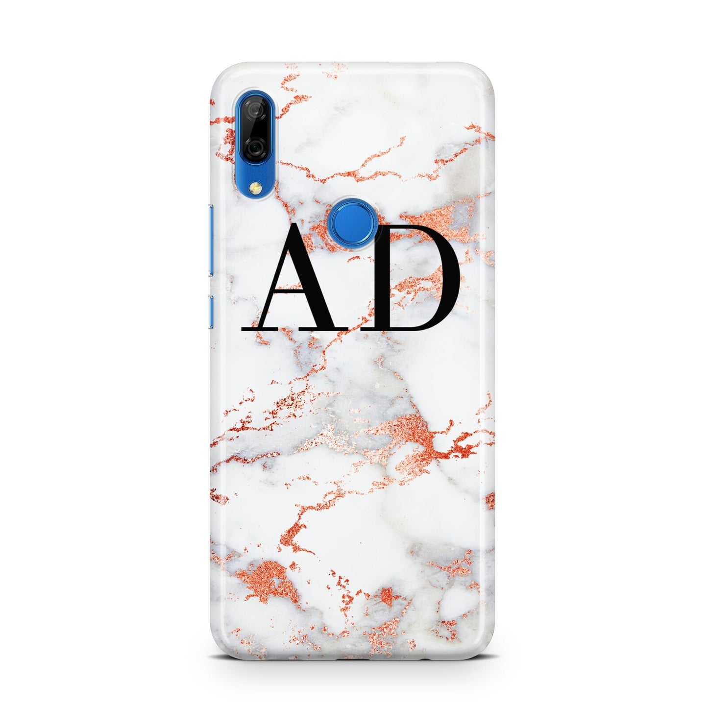 Personalised Rose Gold Marble Initials Huawei P Smart Z