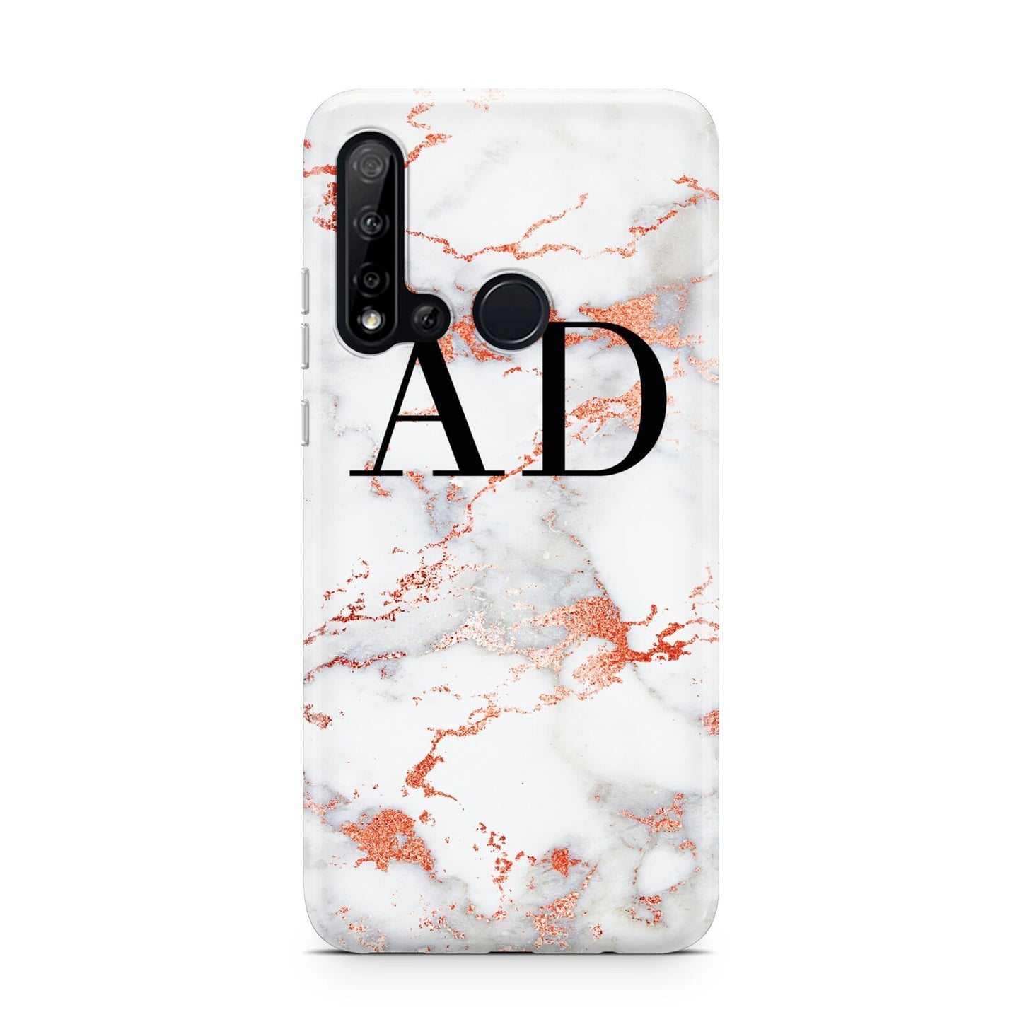 Personalised Rose Gold Marble Initials Huawei P20 Lite 5G Phone Case