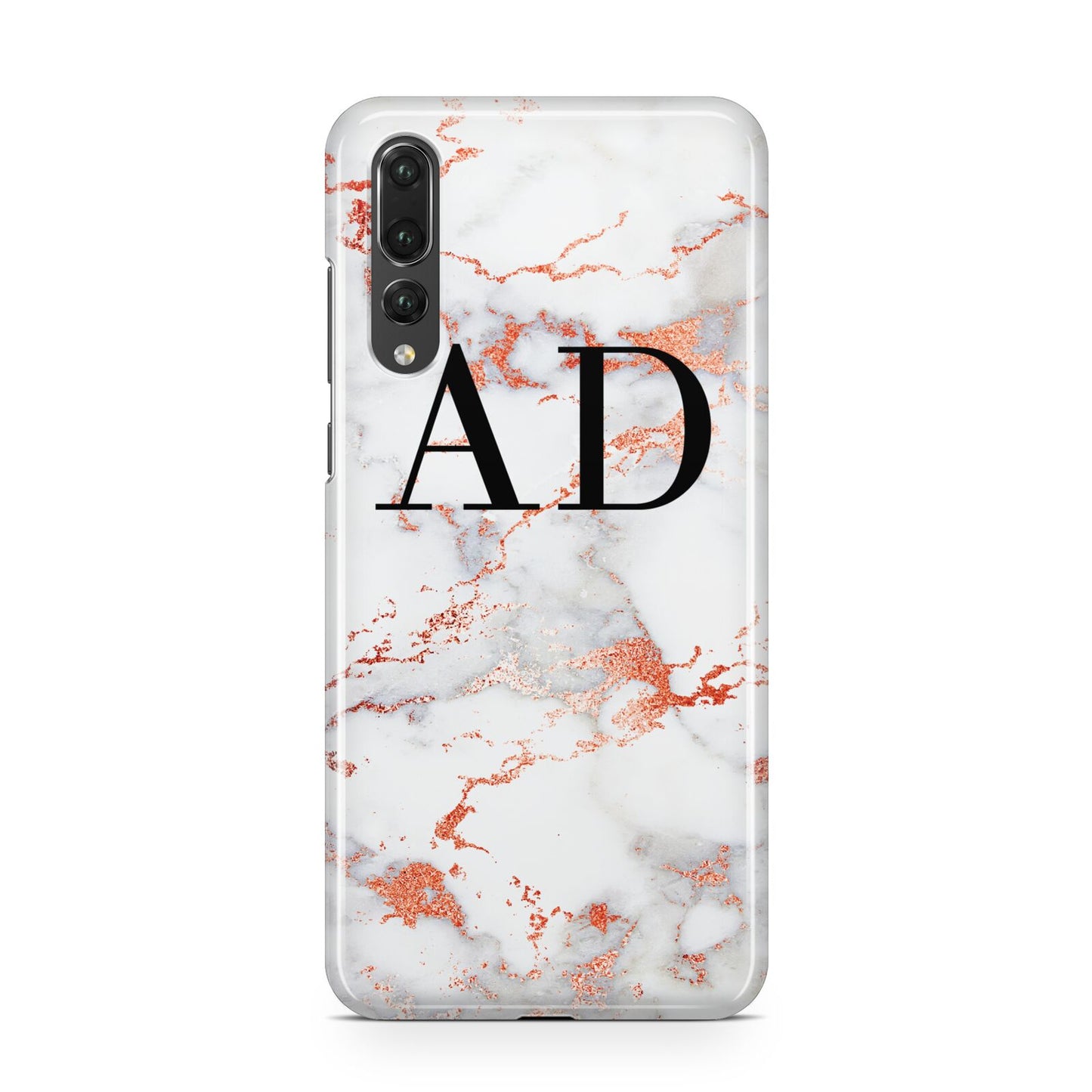 Personalised Rose Gold Marble Initials Huawei P20 Pro Phone Case