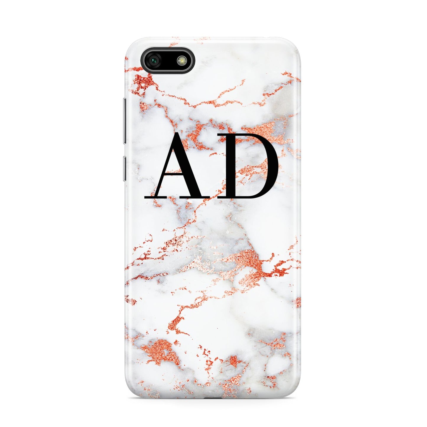 Personalised Rose Gold Marble Initials Huawei Y5 Prime 2018 Phone Case