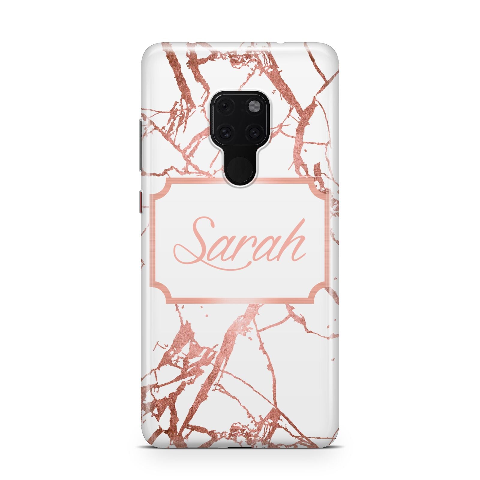 Personalised Rose Gold Marble Name Huawei Mate 20 Phone Case