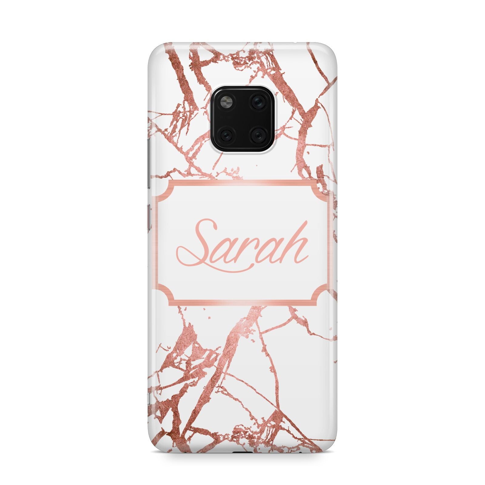 Personalised Rose Gold Marble Name Huawei Mate 20 Pro Phone Case