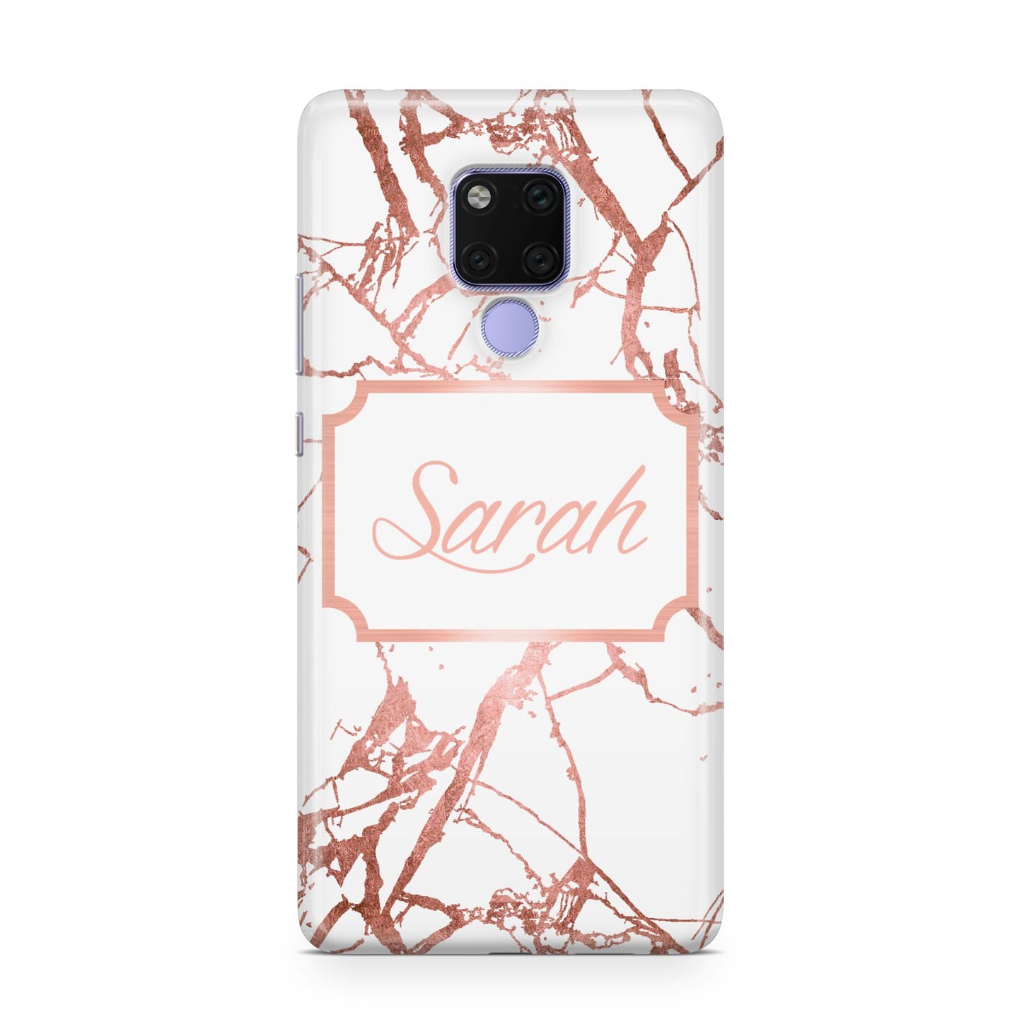 Personalised Rose Gold Marble Name Huawei Mate 20X Phone Case