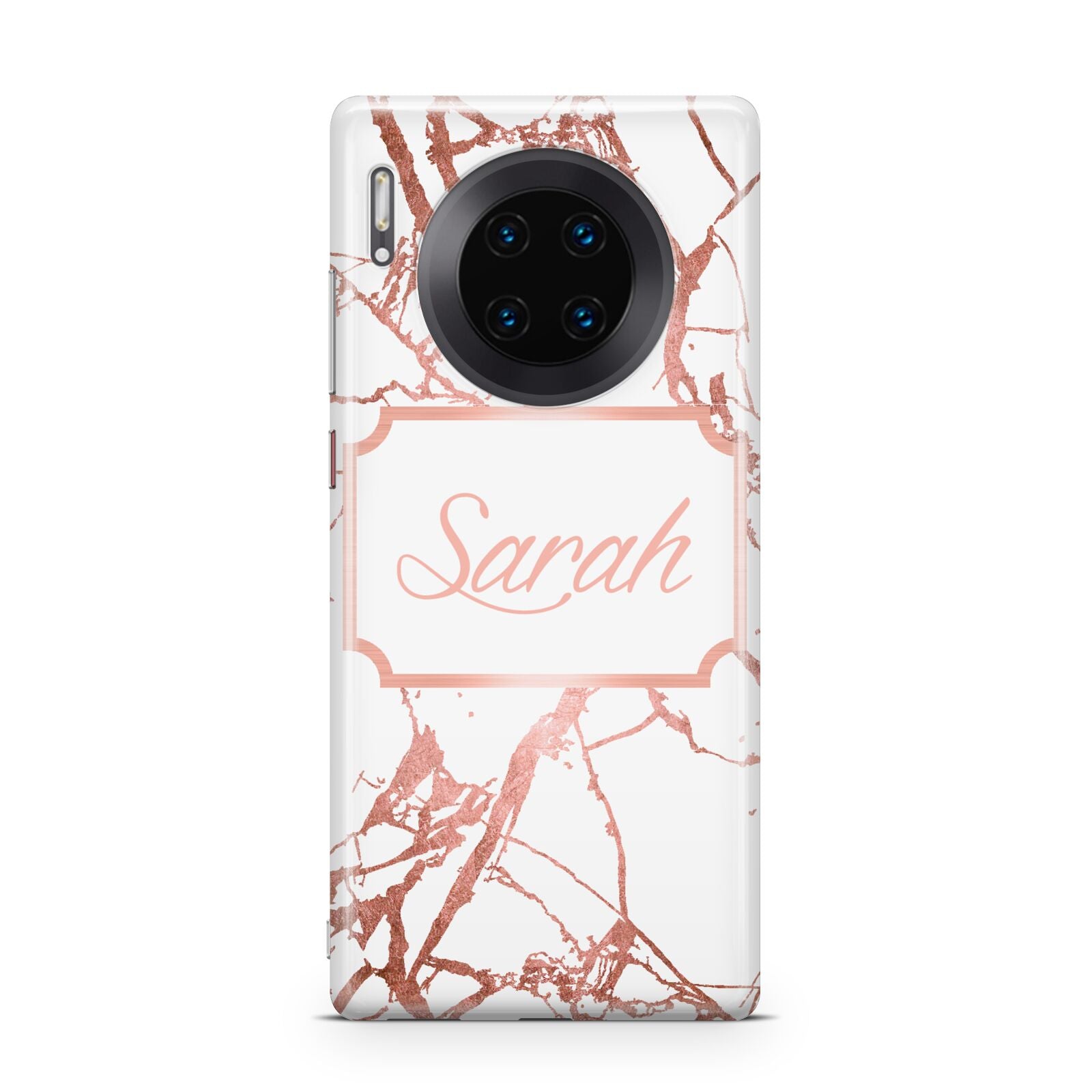 Personalised Rose Gold Marble Name Huawei Mate 30 Pro Phone Case