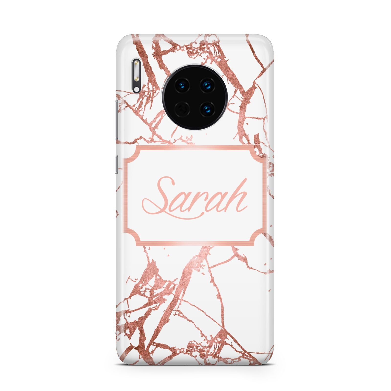 Personalised Rose Gold Marble Name Huawei Mate 30