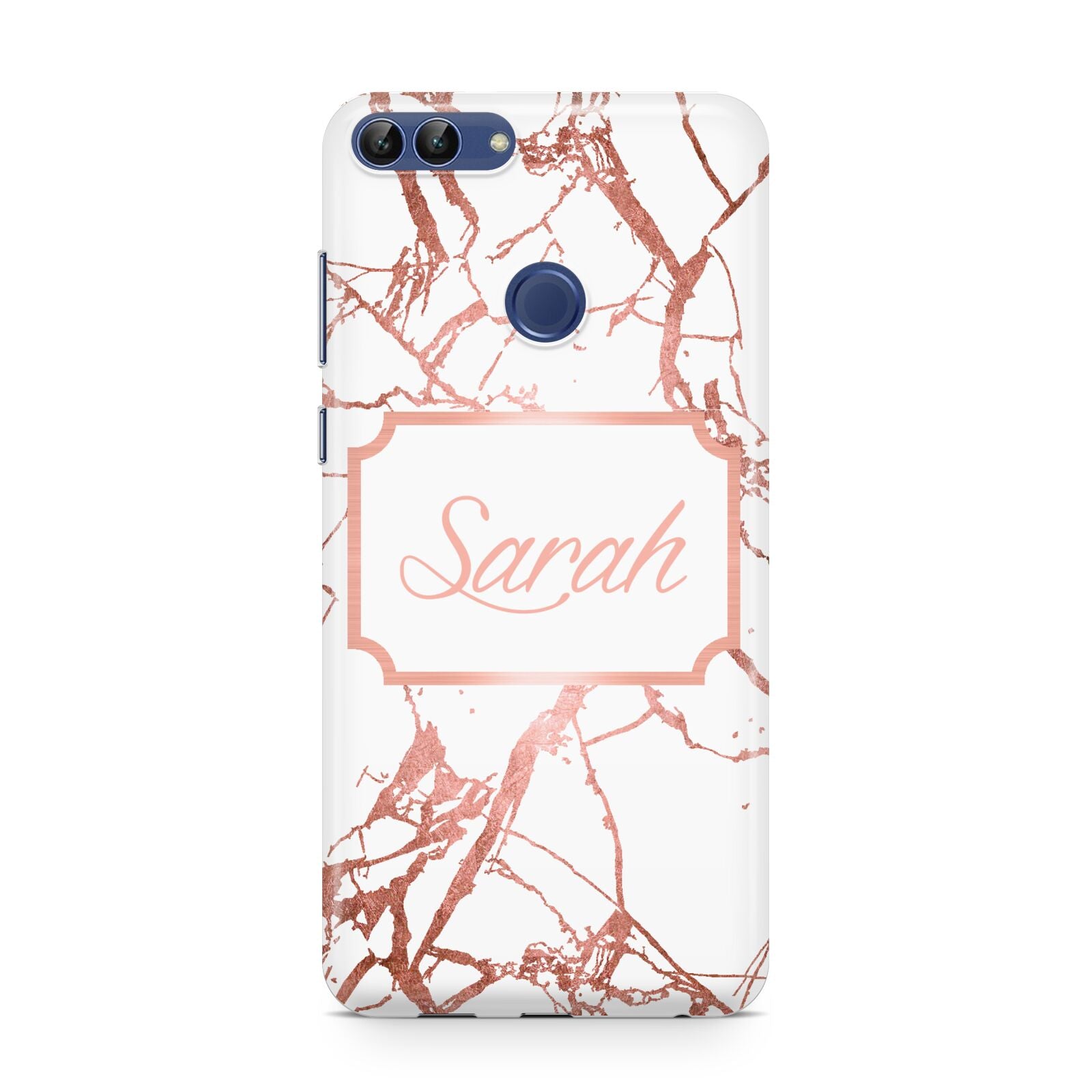 Personalised Rose Gold Marble Name Huawei P Smart Case