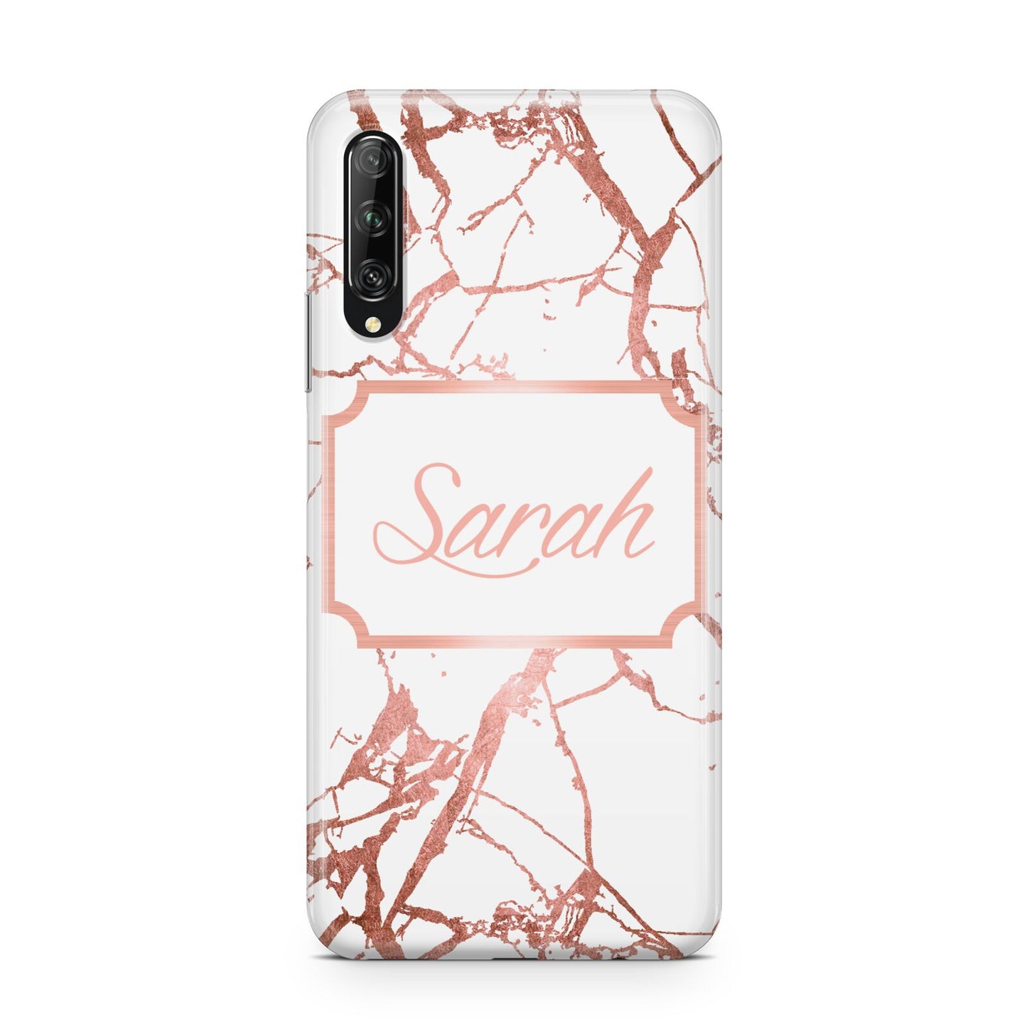 Personalised Rose Gold Marble Name Huawei P Smart Pro 2019