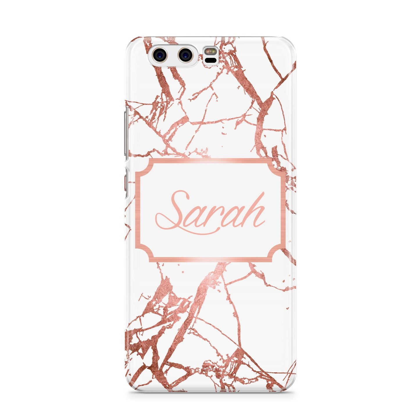 Personalised Rose Gold Marble Name Huawei P10 Phone Case