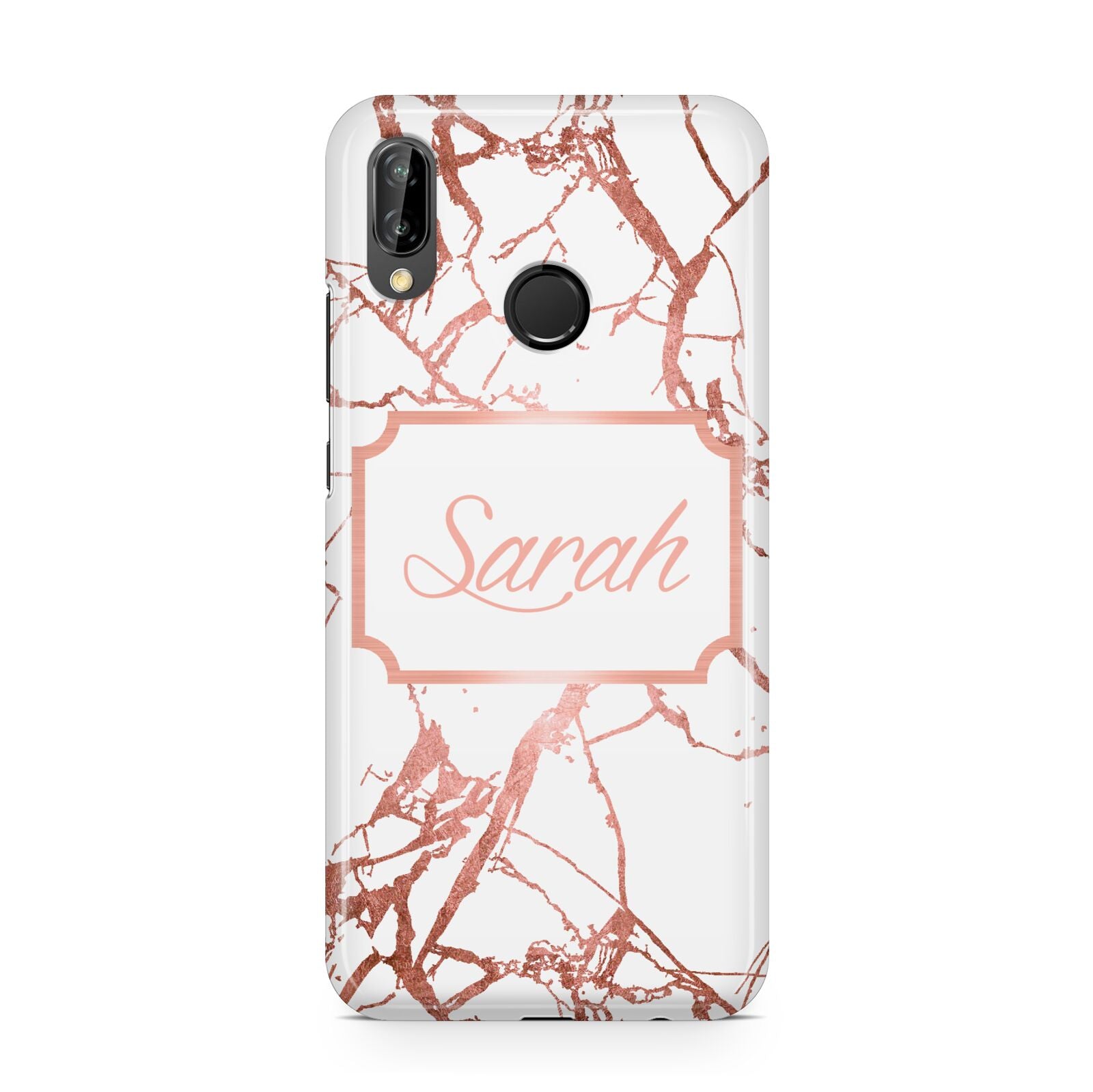 Personalised Rose Gold Marble Name Huawei P20 Lite Phone Case