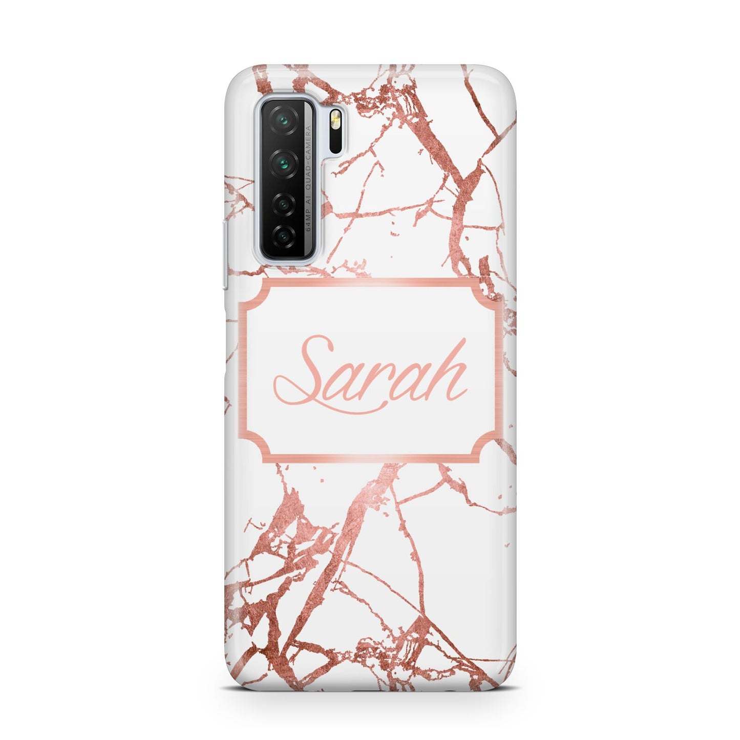 Personalised Rose Gold Marble Name Huawei P40 Lite 5G Phone Case