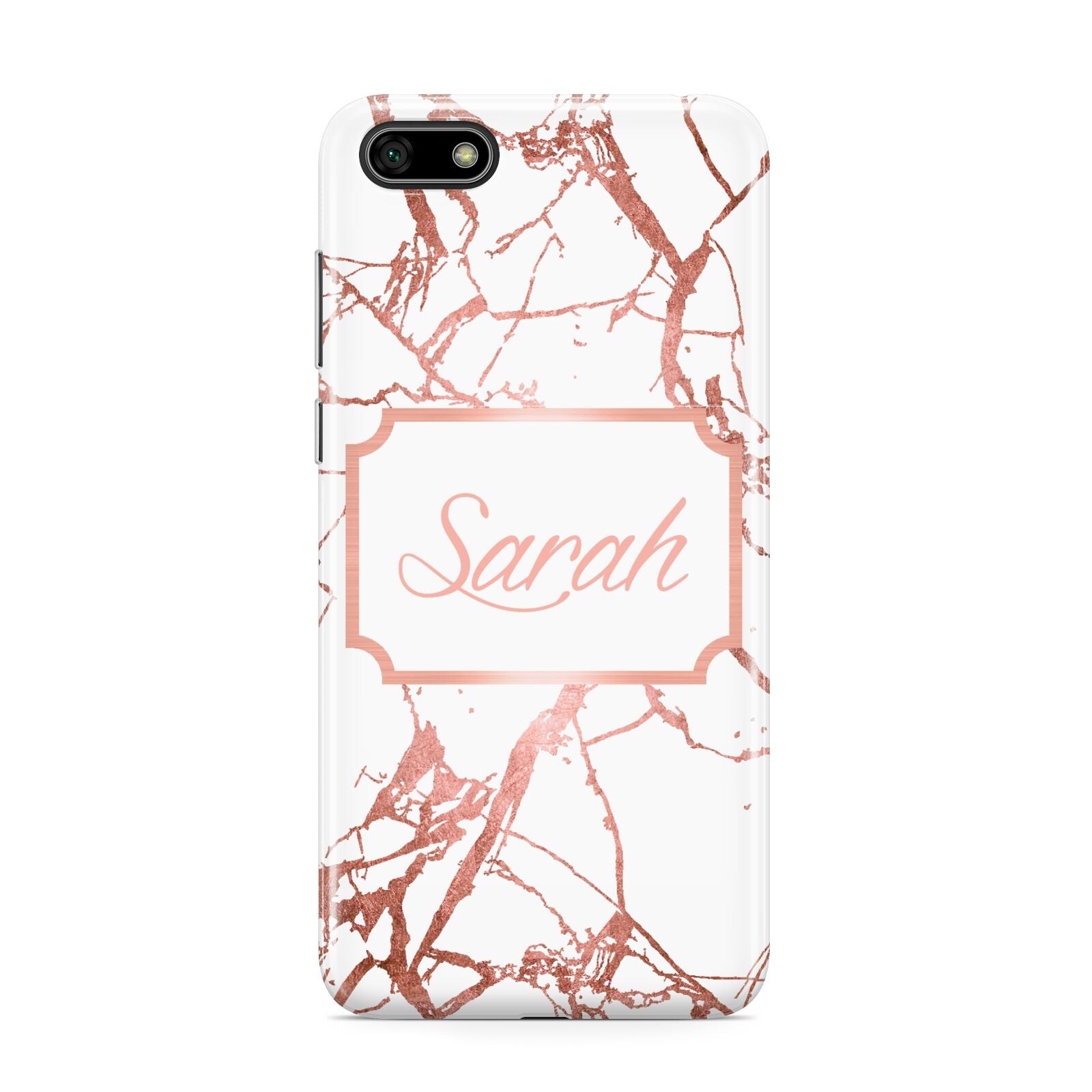 Personalised Rose Gold Marble Name Huawei Y5 Prime 2018 Phone Case