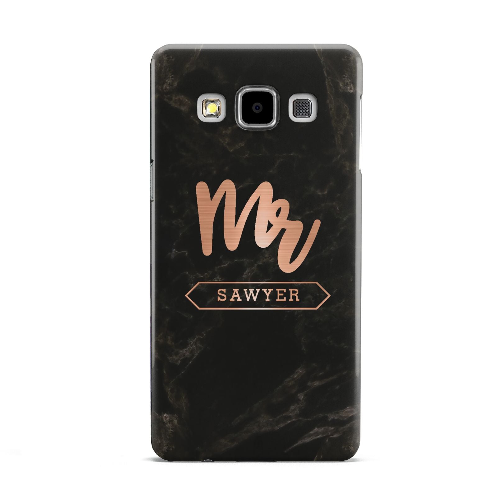 Personalised Rose Gold Mr Surname Marble Samsung Galaxy A5 Case