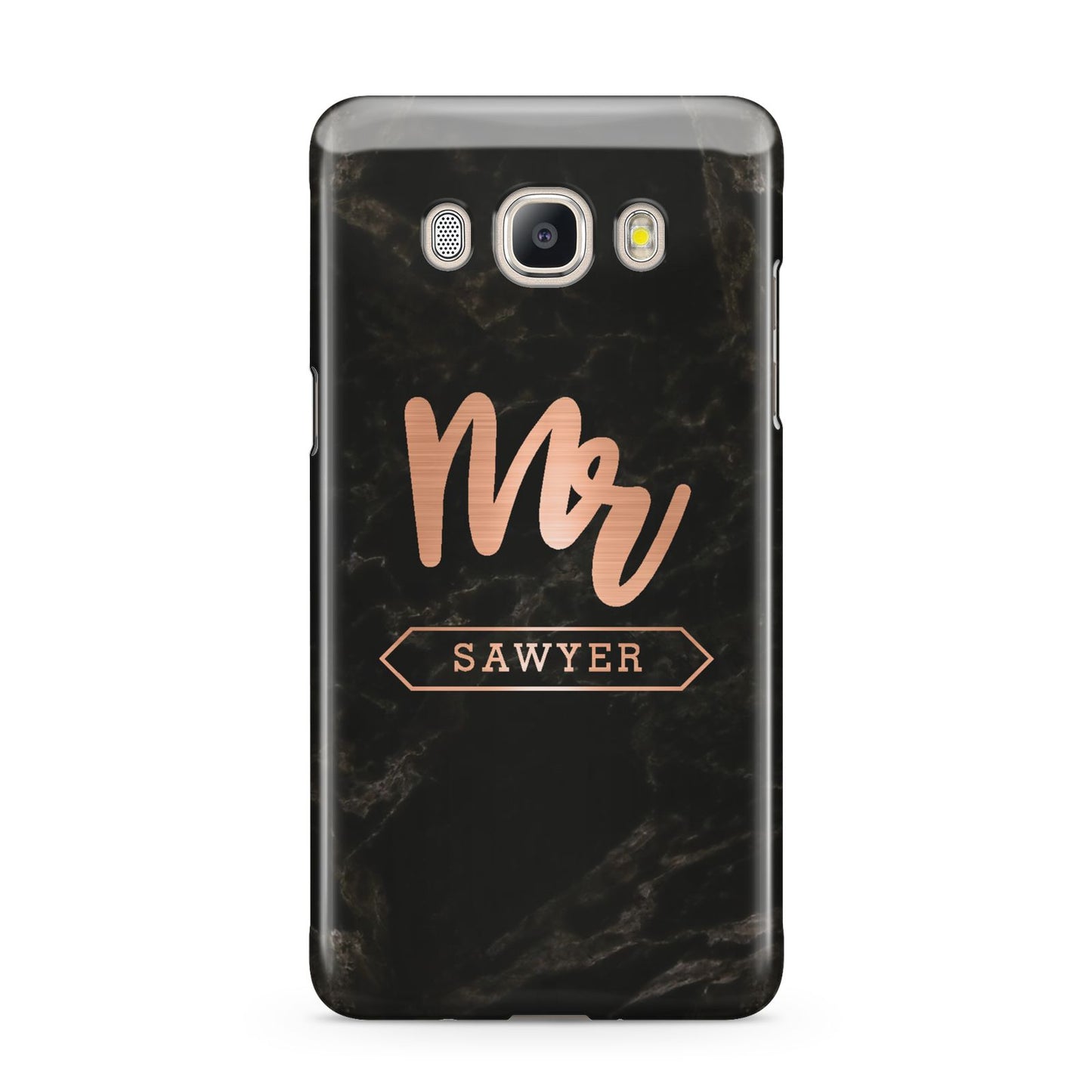 Personalised Rose Gold Mr Surname Marble Samsung Galaxy J5 2016 Case