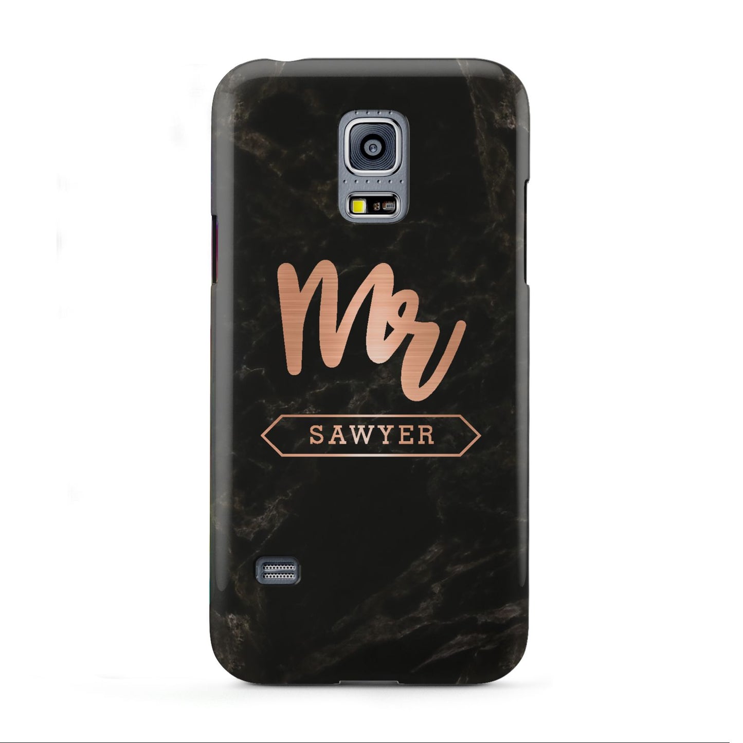 Personalised Rose Gold Mr Surname Marble Samsung Galaxy S5 Mini Case