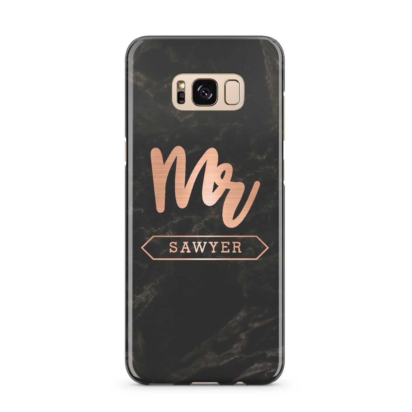 Personalised Rose Gold Mr Surname Marble Samsung Galaxy S8 Plus Case