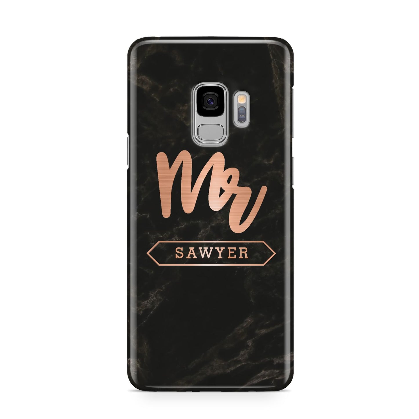 Personalised Rose Gold Mr Surname Marble Samsung Galaxy S9 Case