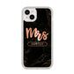 Personalised Rose Gold Mrs Surname Marble iPhone 14 Plus Glitter Tough Case Starlight