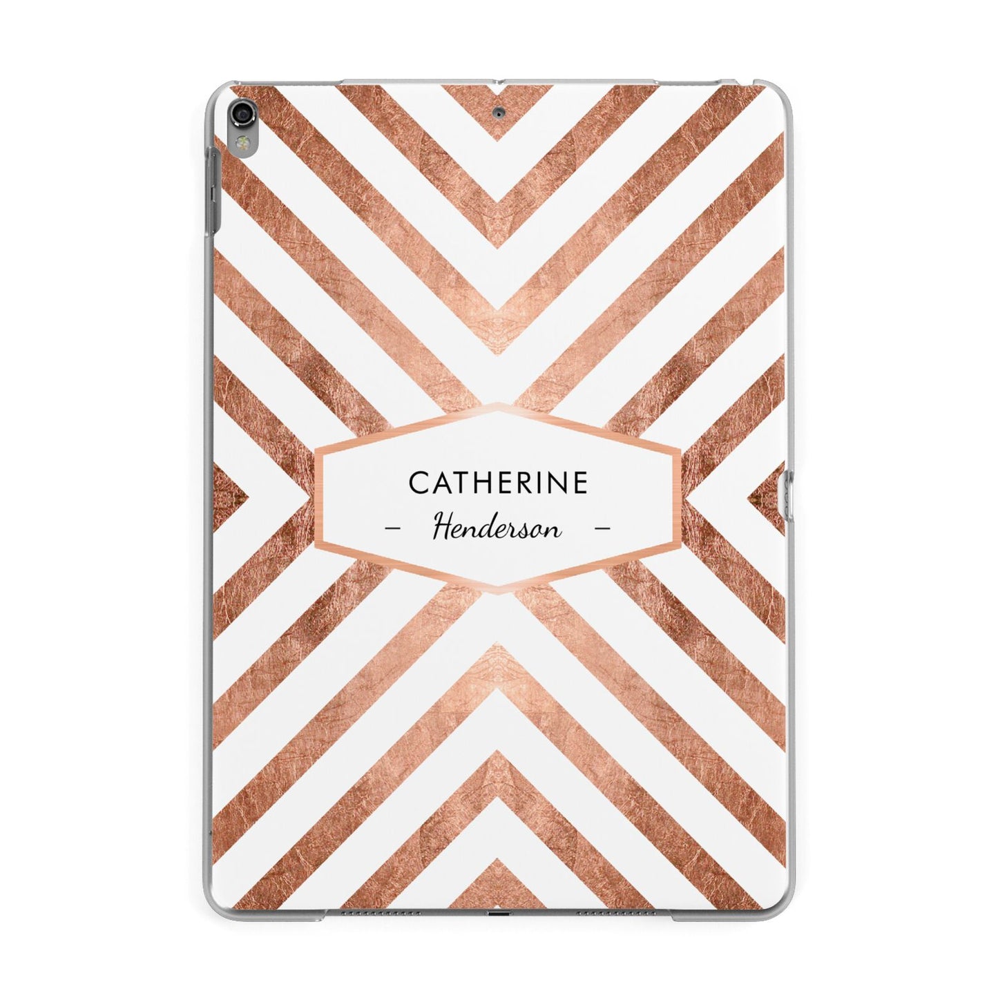 Personalised Rose Gold Name Or Initials Custom Apple iPad Grey Case