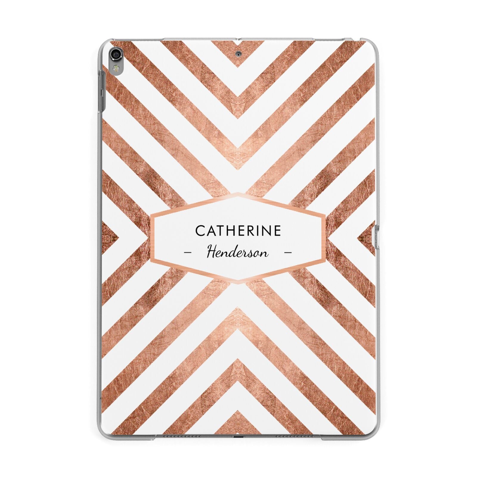 Personalised Rose Gold Name Or Initials Custom Apple iPad Grey Case