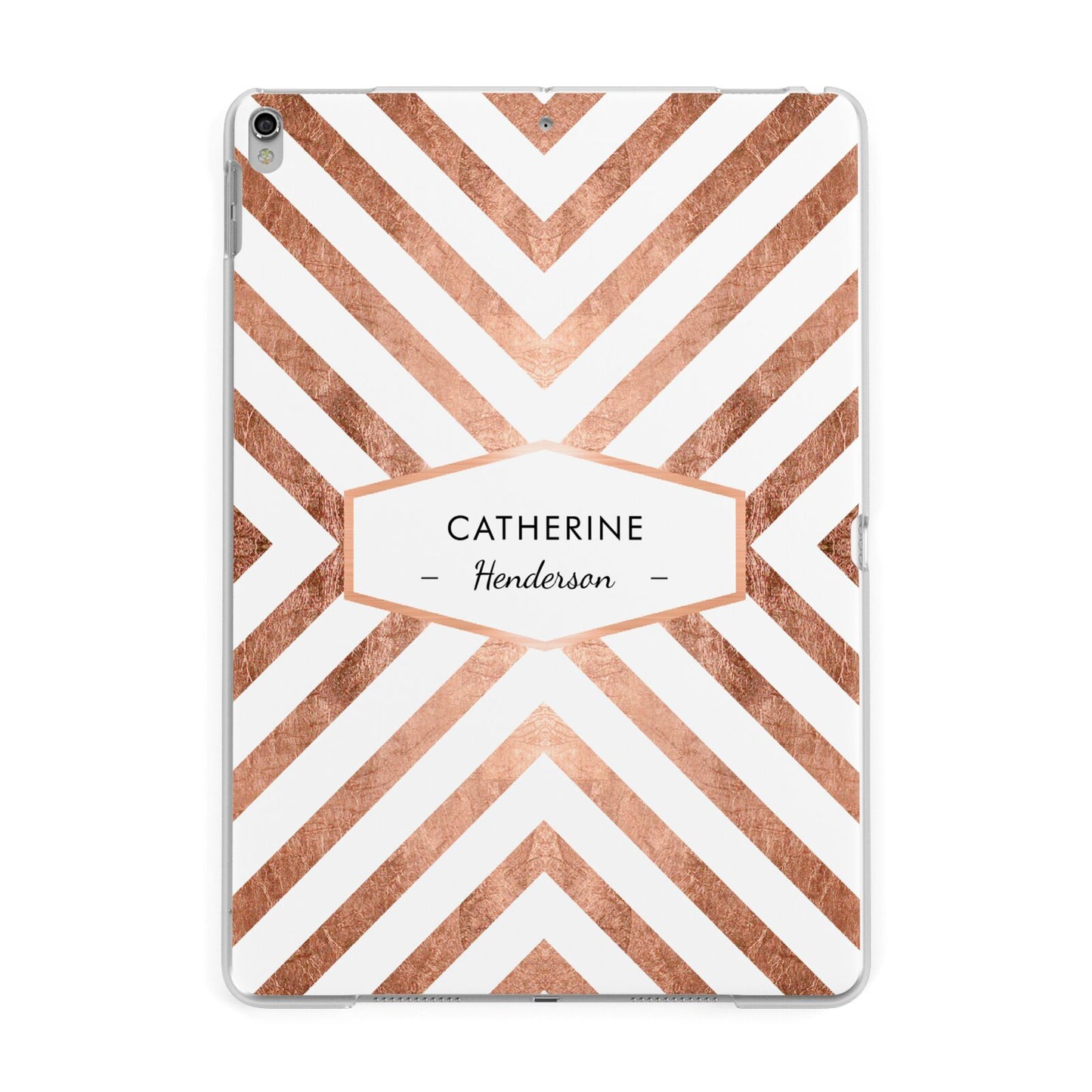 Personalised Rose Gold Name Or Initials Custom Apple iPad Silver Case