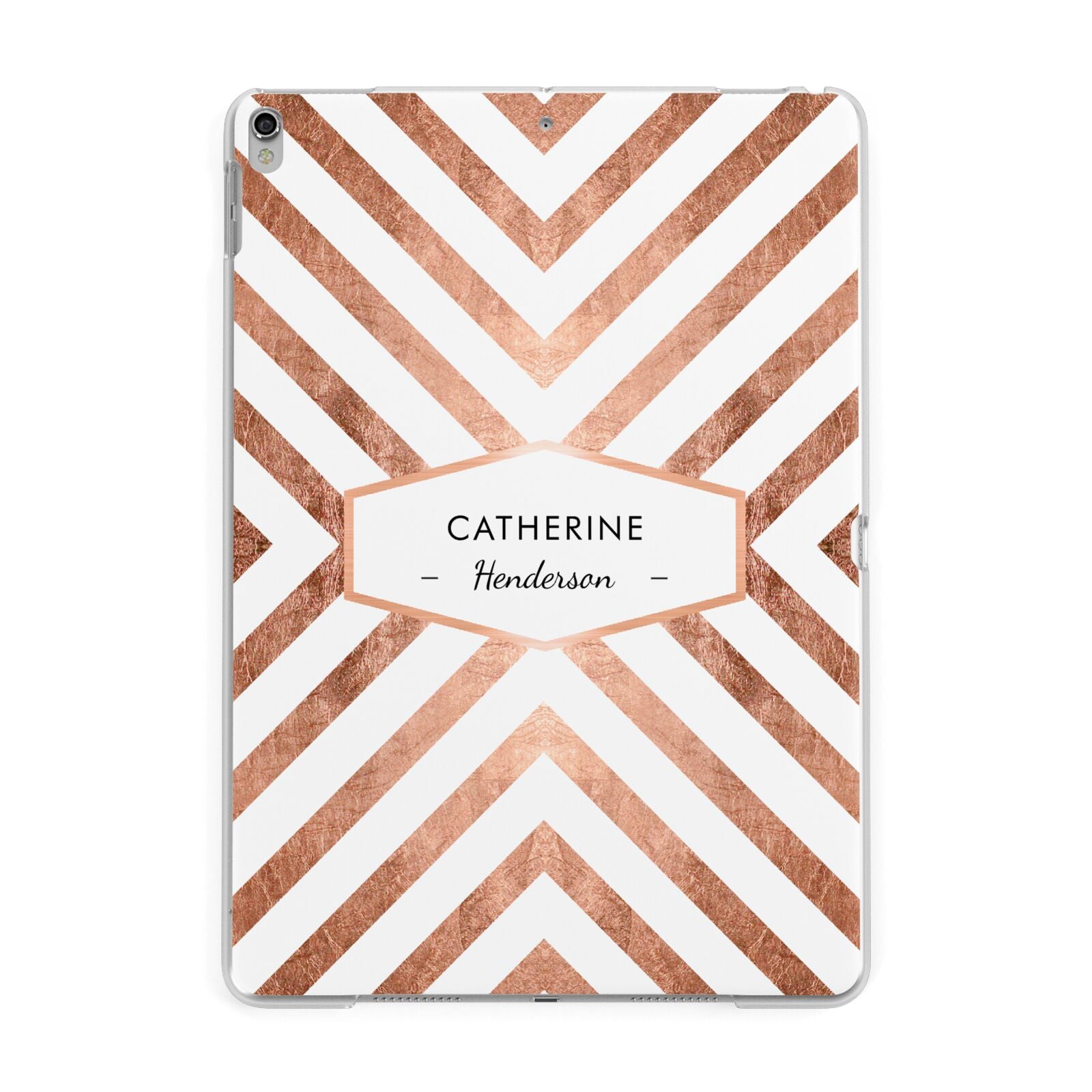 Personalised Rose Gold Name Or Initials Custom Apple iPad Silver Case