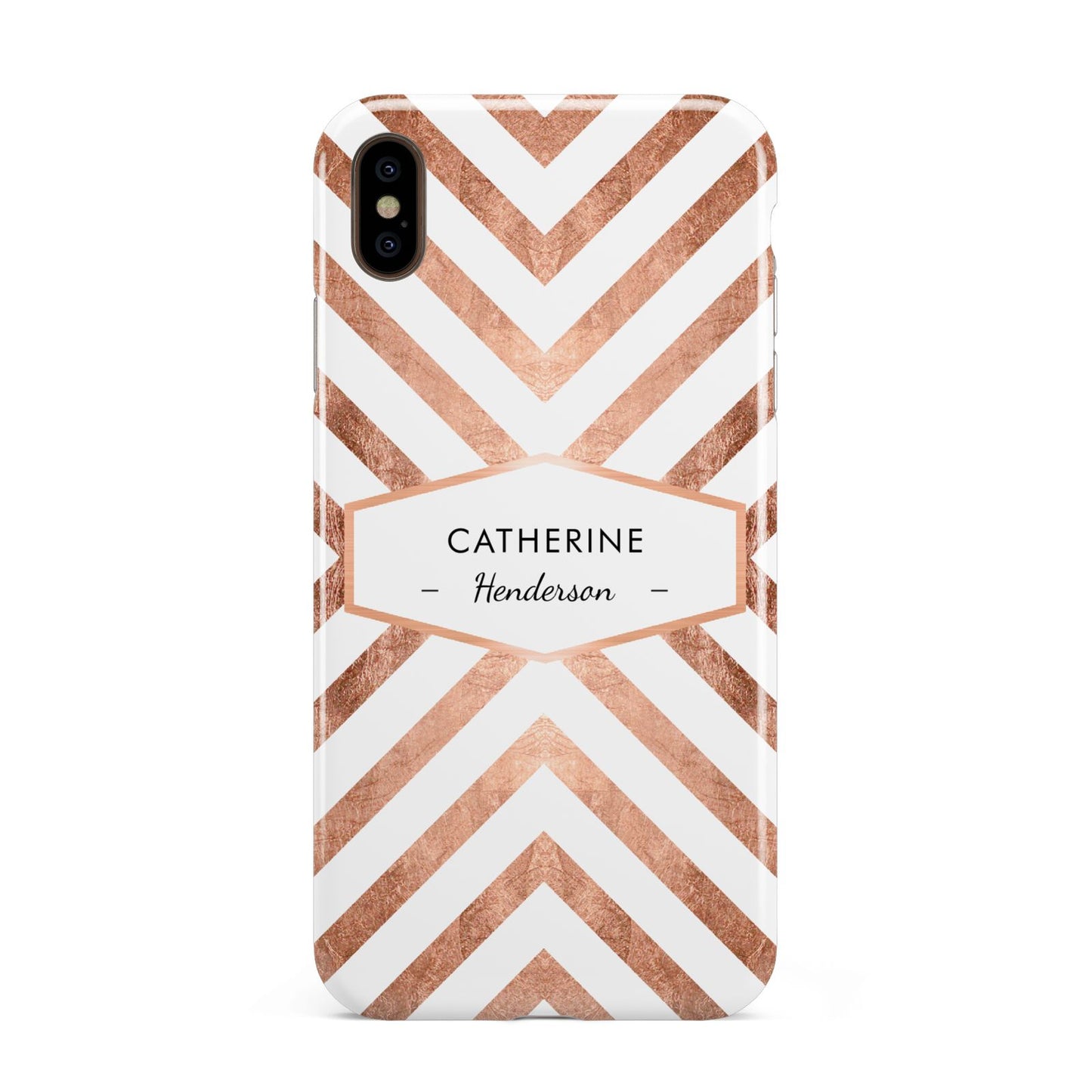 Personalised Rose Gold Name Or Initials Custom Apple iPhone Xs Max 3D Tough Case