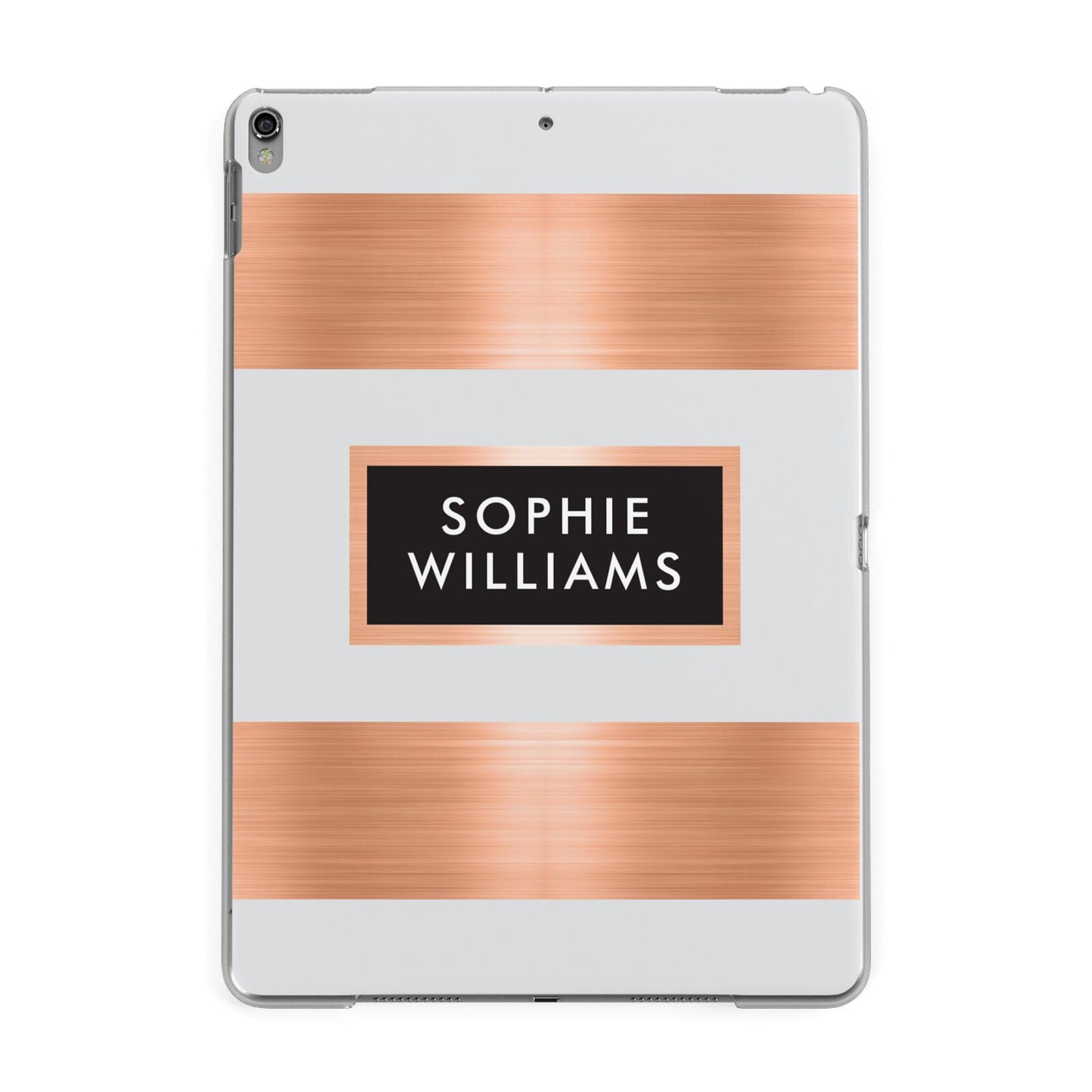 Personalised Rose Gold Name Text Initials Apple iPad Grey Case