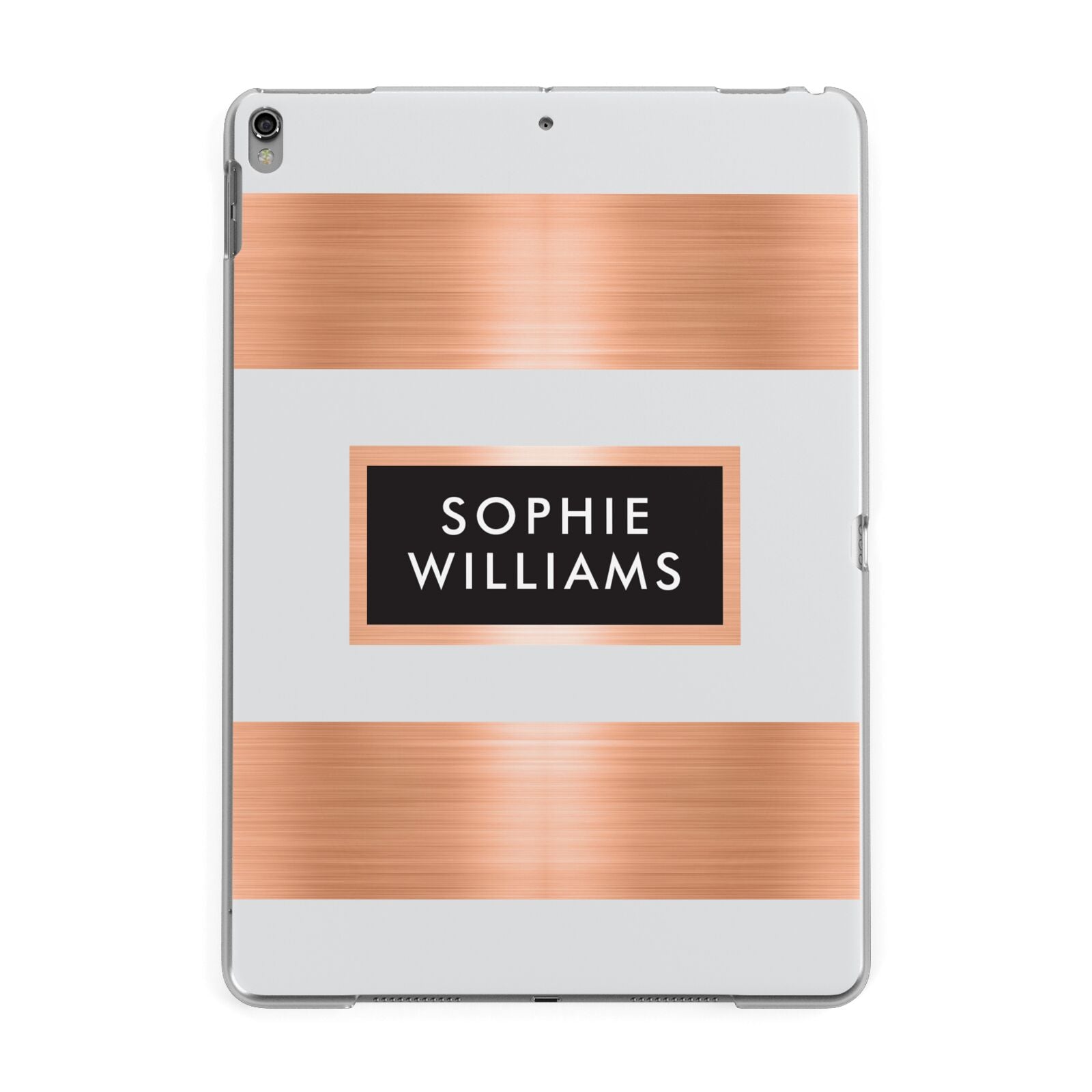 Personalised Rose Gold Name Text Initials Apple iPad Grey Case