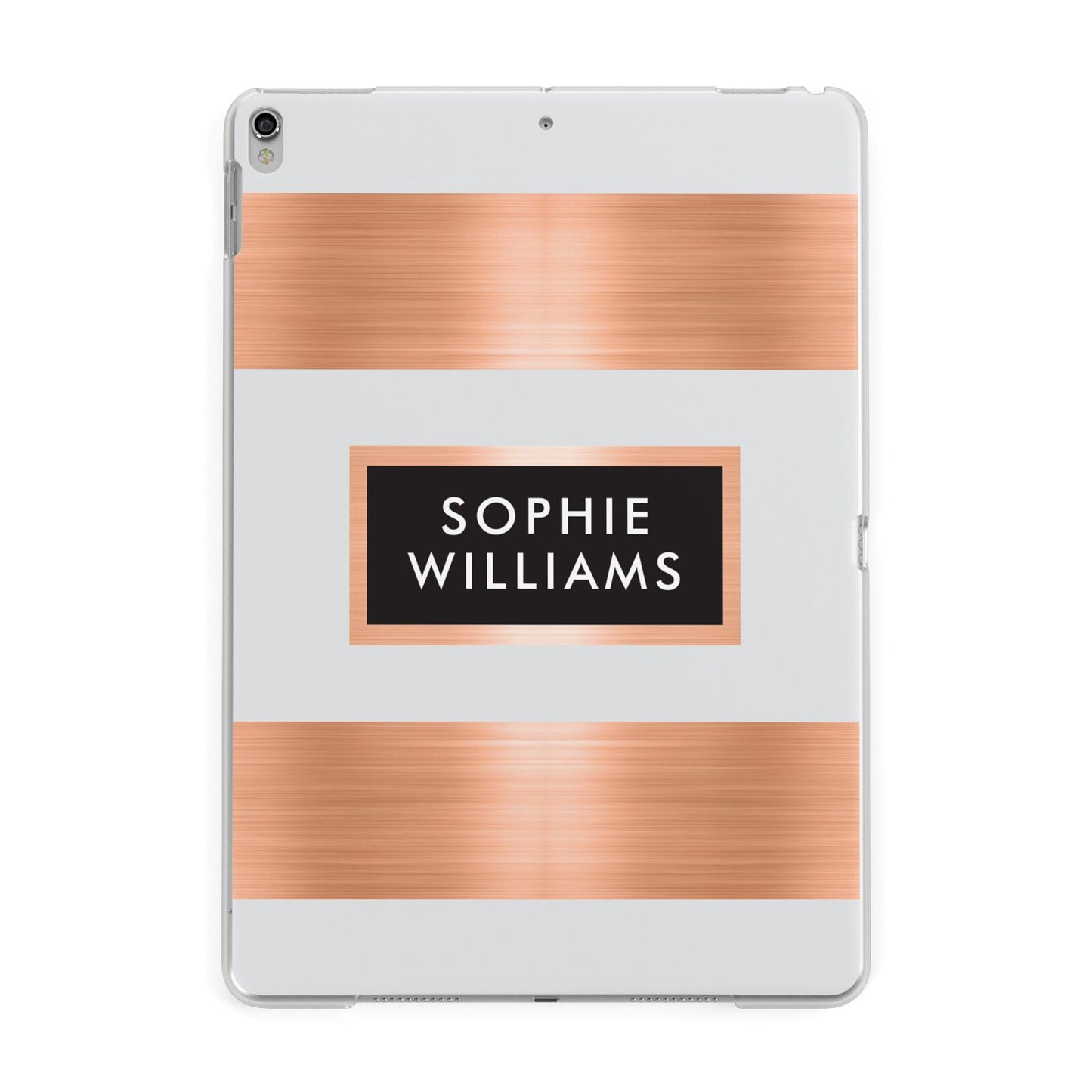 Personalised Rose Gold Name Text Initials Apple iPad Silver Case