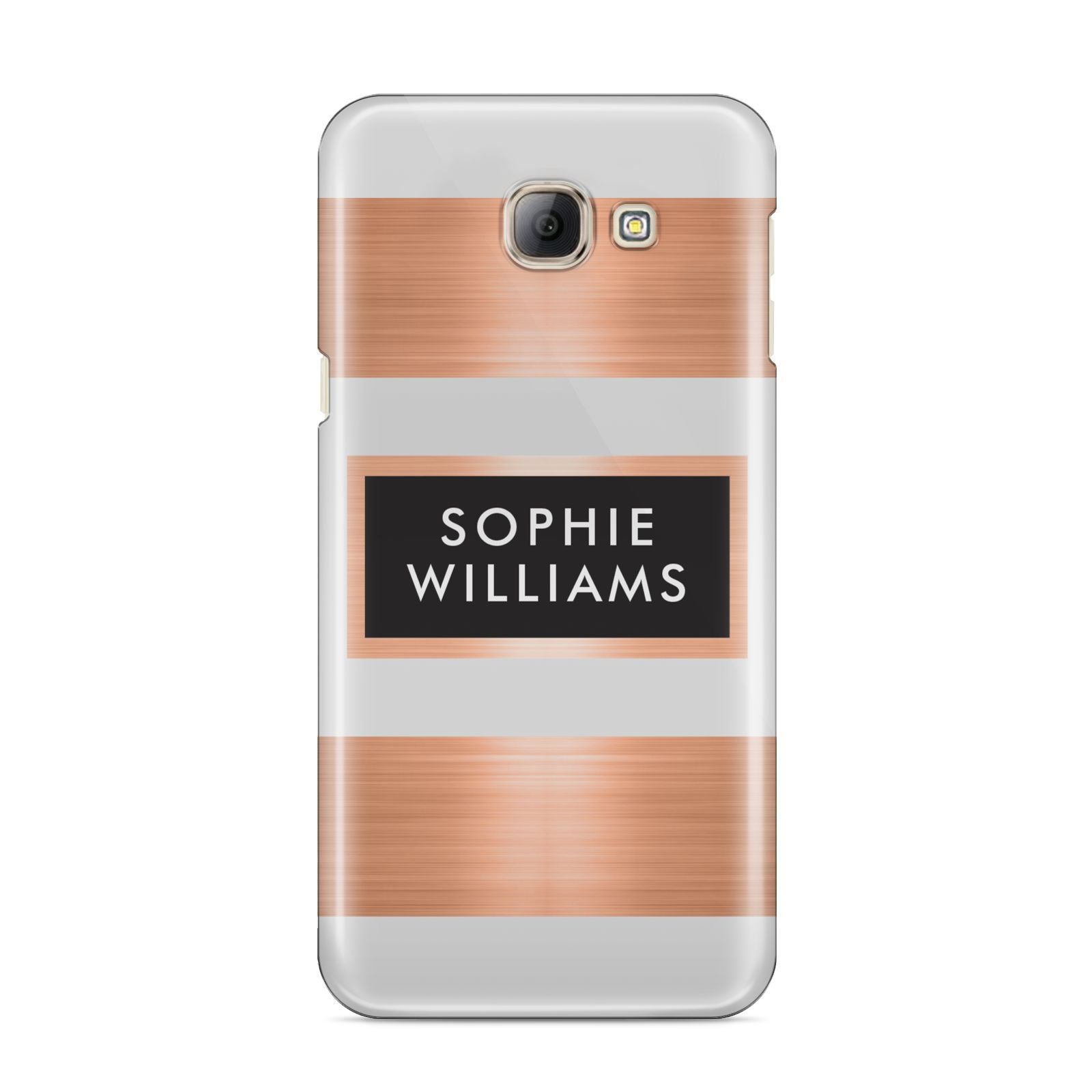 Personalised Rose Gold Name Text Initials Samsung Galaxy A8 2016 Case