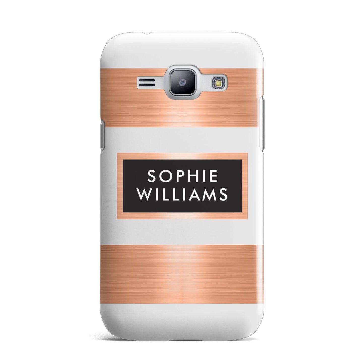 Personalised Rose Gold Name Text Initials Samsung Galaxy J1 2015 Case