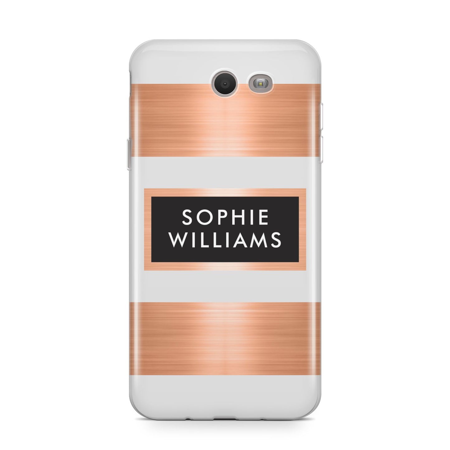 Personalised Rose Gold Name Text Initials Samsung Galaxy J7 2017 Case