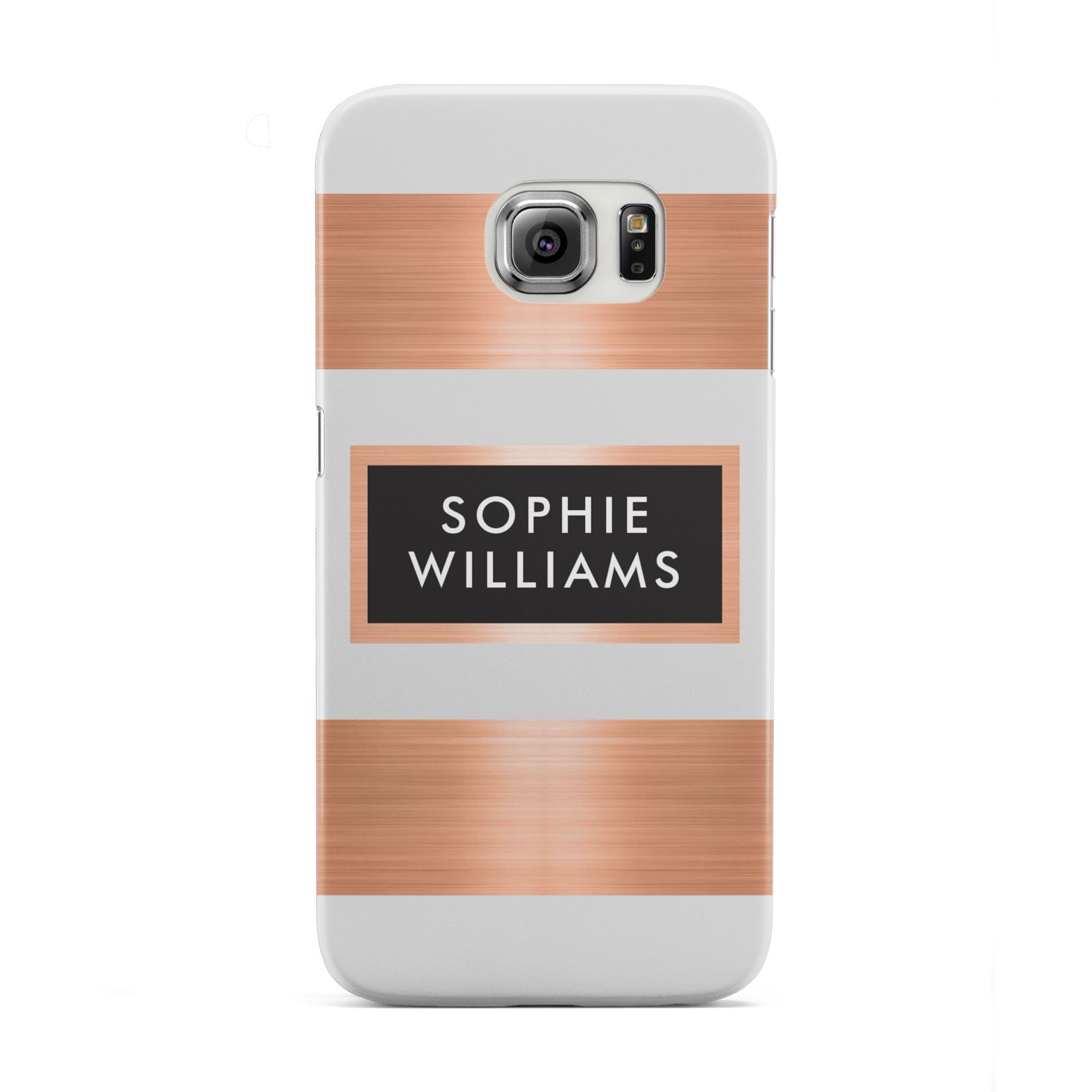 Personalised Rose Gold Name Text Initials Samsung Galaxy S6 Edge Case