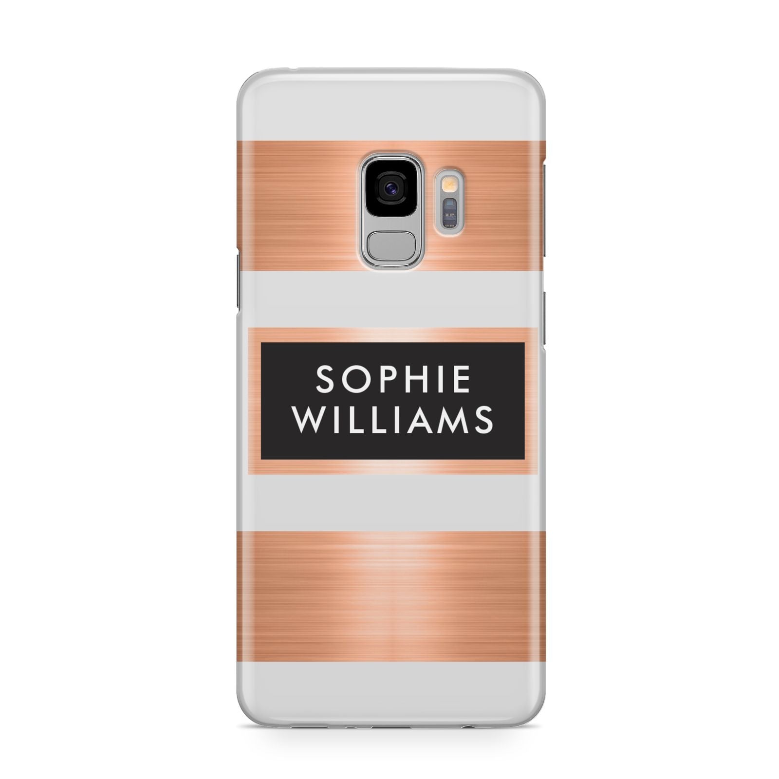 Personalised Rose Gold Name Text Initials Samsung Galaxy S9 Case