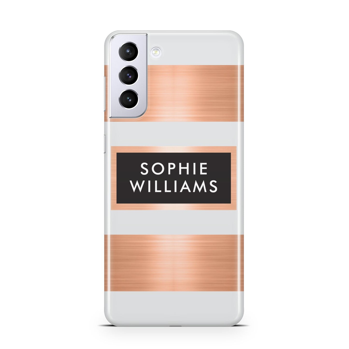 Personalised Rose Gold Name Text Initials Samsung S21 Plus Phone Case