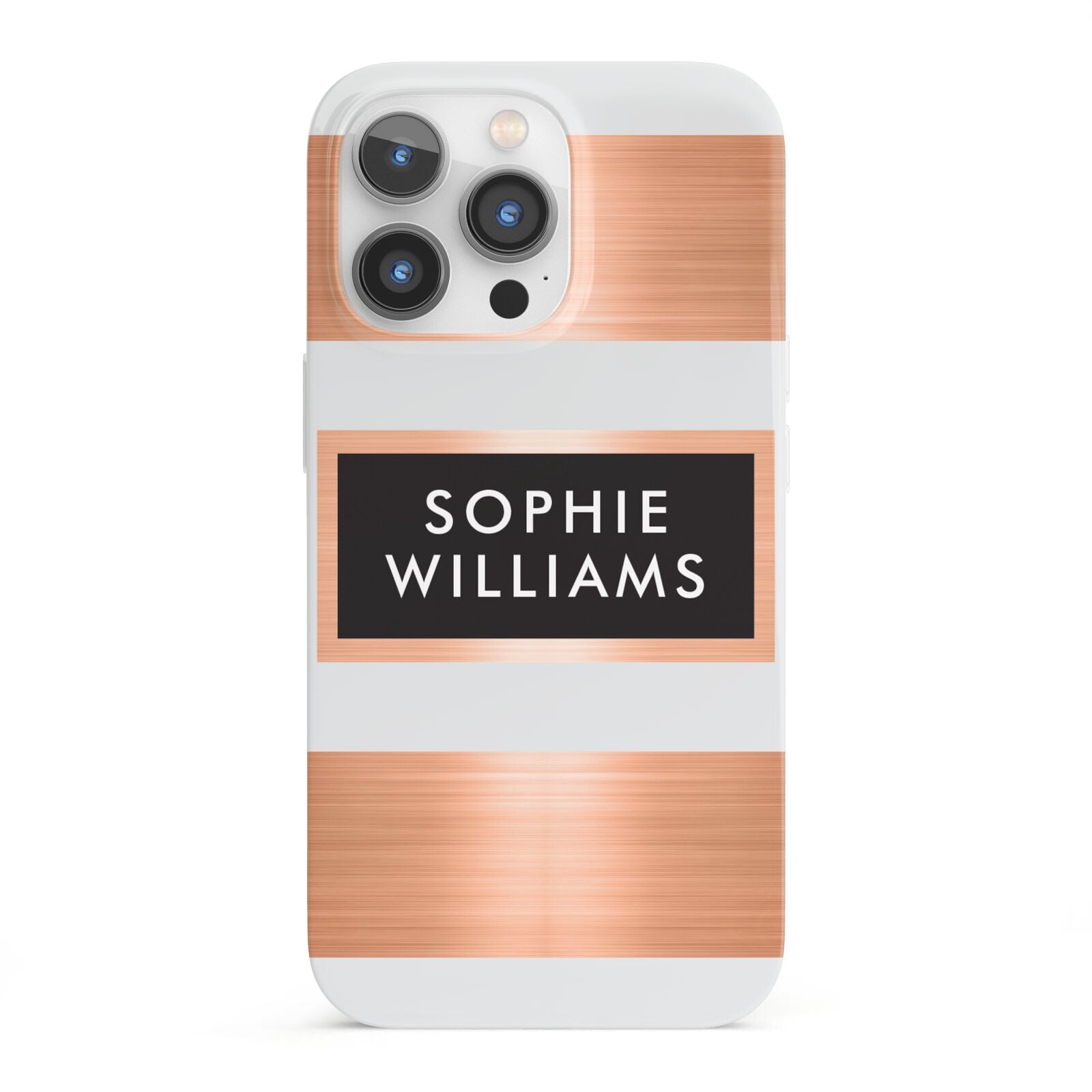 Personalised Rose Gold Name Text Initials iPhone 13 Pro Full Wrap 3D Snap Case