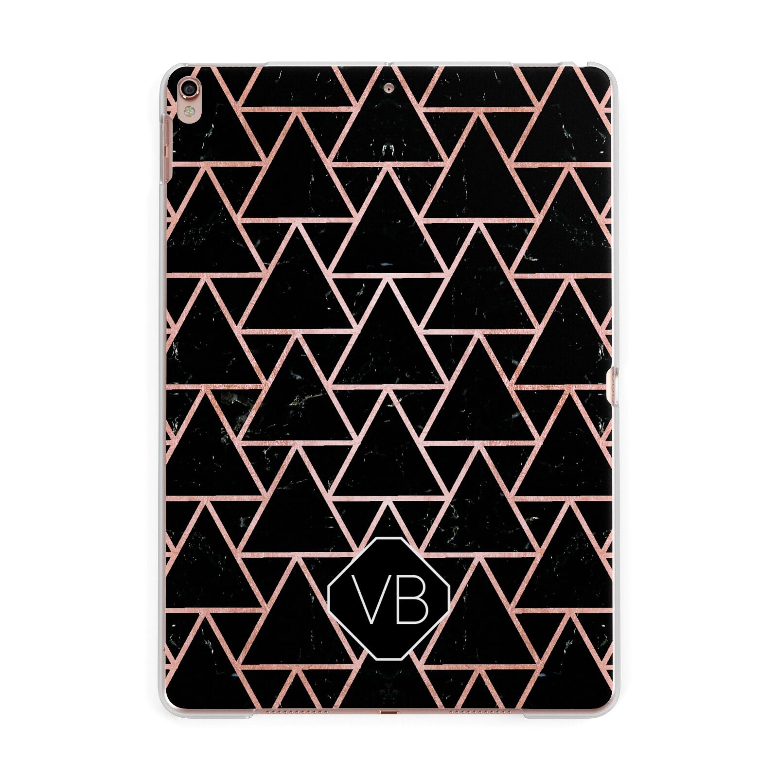 Personalised Rose Gold Triangle Marble Apple iPad Rose Gold Case