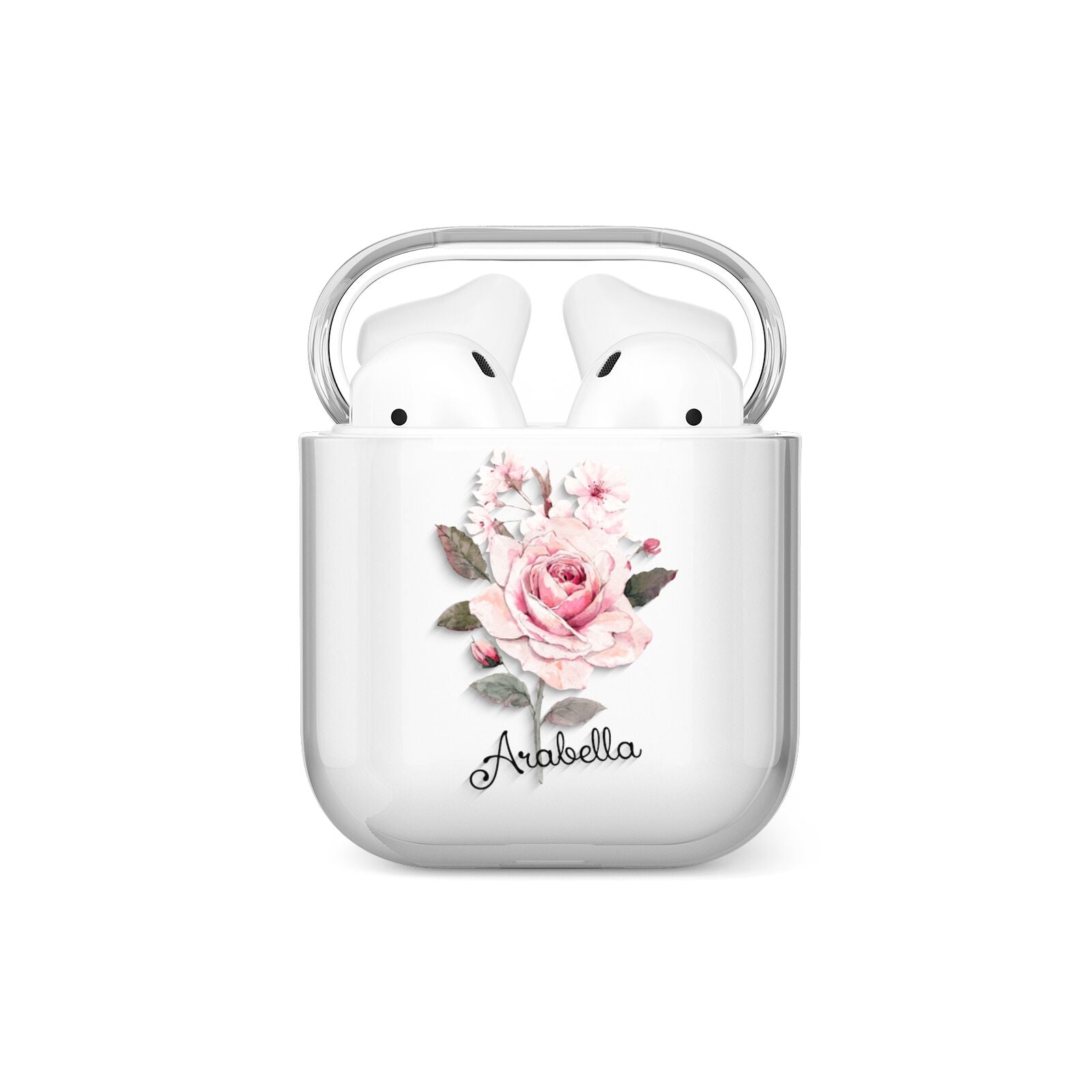 Personalised Rose with Name AirPods Case