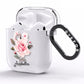 Personalised Rose with Name AirPods Clear Case Side Image