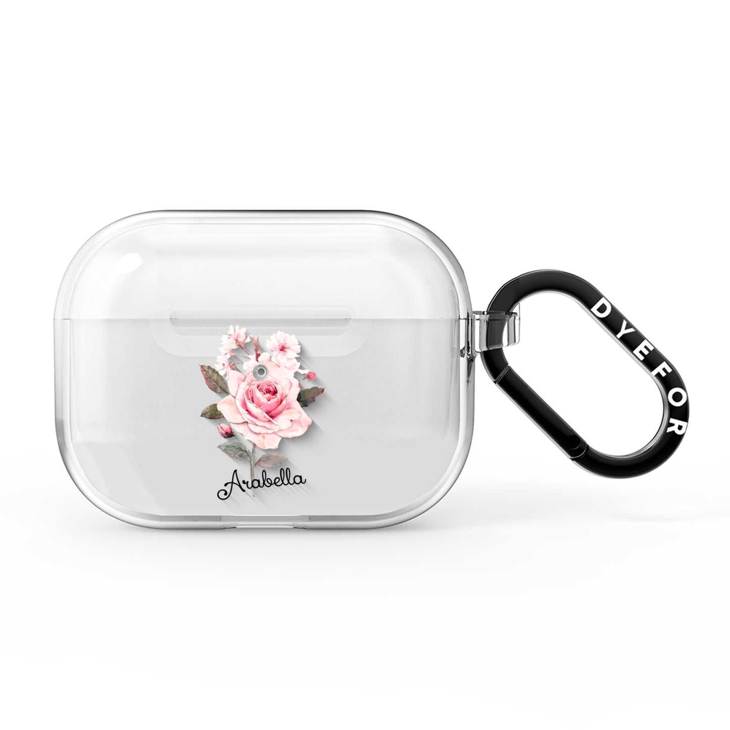 Personalised Rose with Name AirPods Pro Clear Case