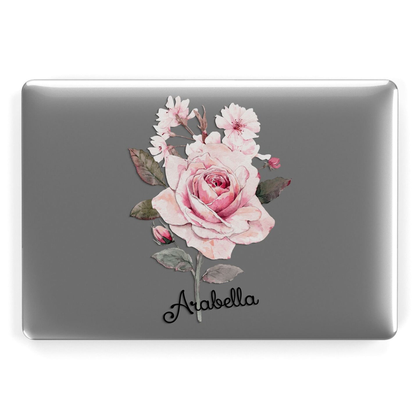 Personalised Rose with Name Apple MacBook Case