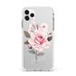 Personalised Rose with Name Apple iPhone 11 Pro Max in Silver with White Impact Case