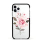 Personalised Rose with Name Apple iPhone 11 Pro in Silver with Black Impact Case