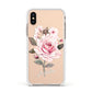 Personalised Rose with Name Apple iPhone Xs Impact Case White Edge on Gold Phone