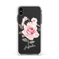 Personalised Rose with Name Apple iPhone Xs Max Impact Case White Edge on Black Phone