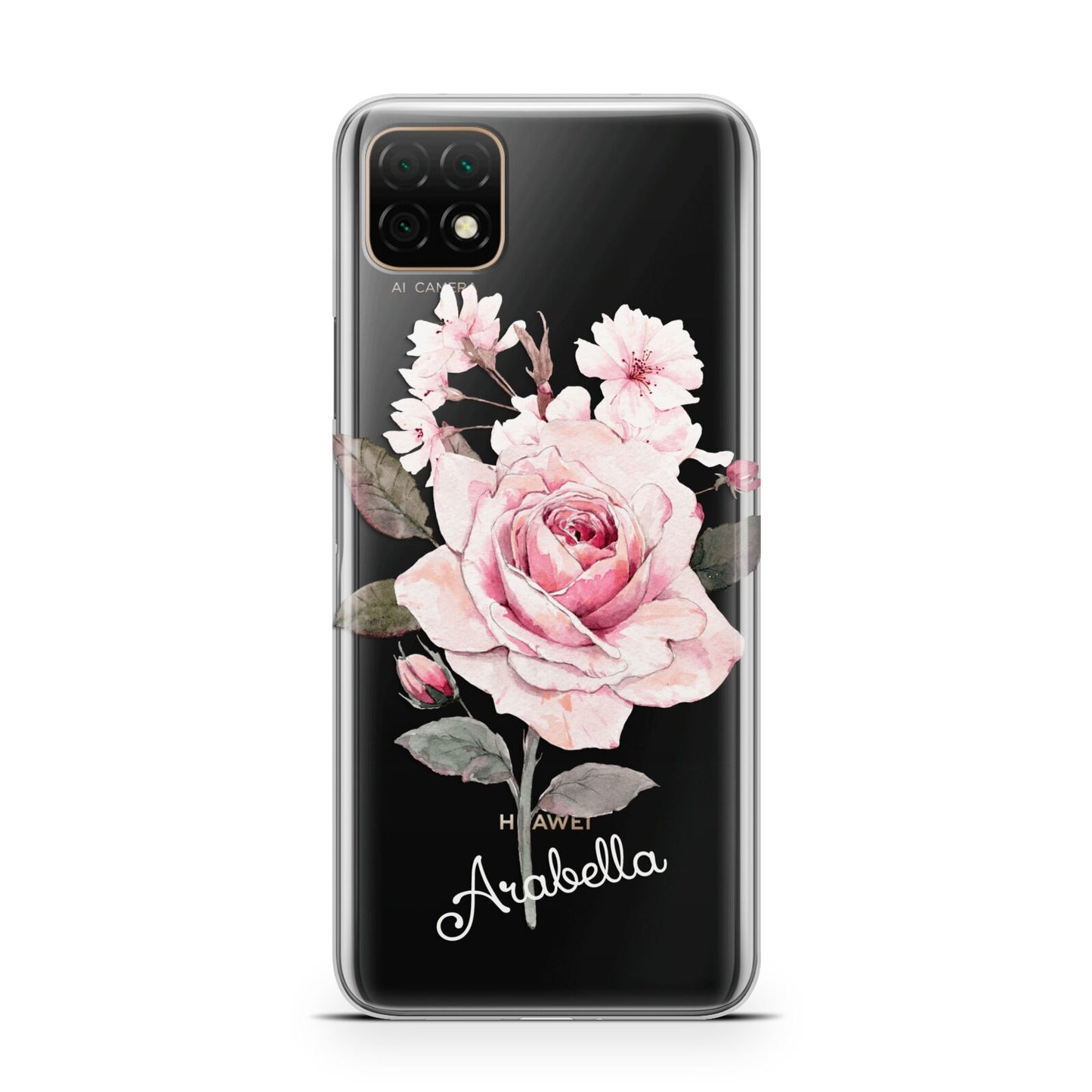 Personalised Rose with Name Huawei Enjoy 20 Phone Case