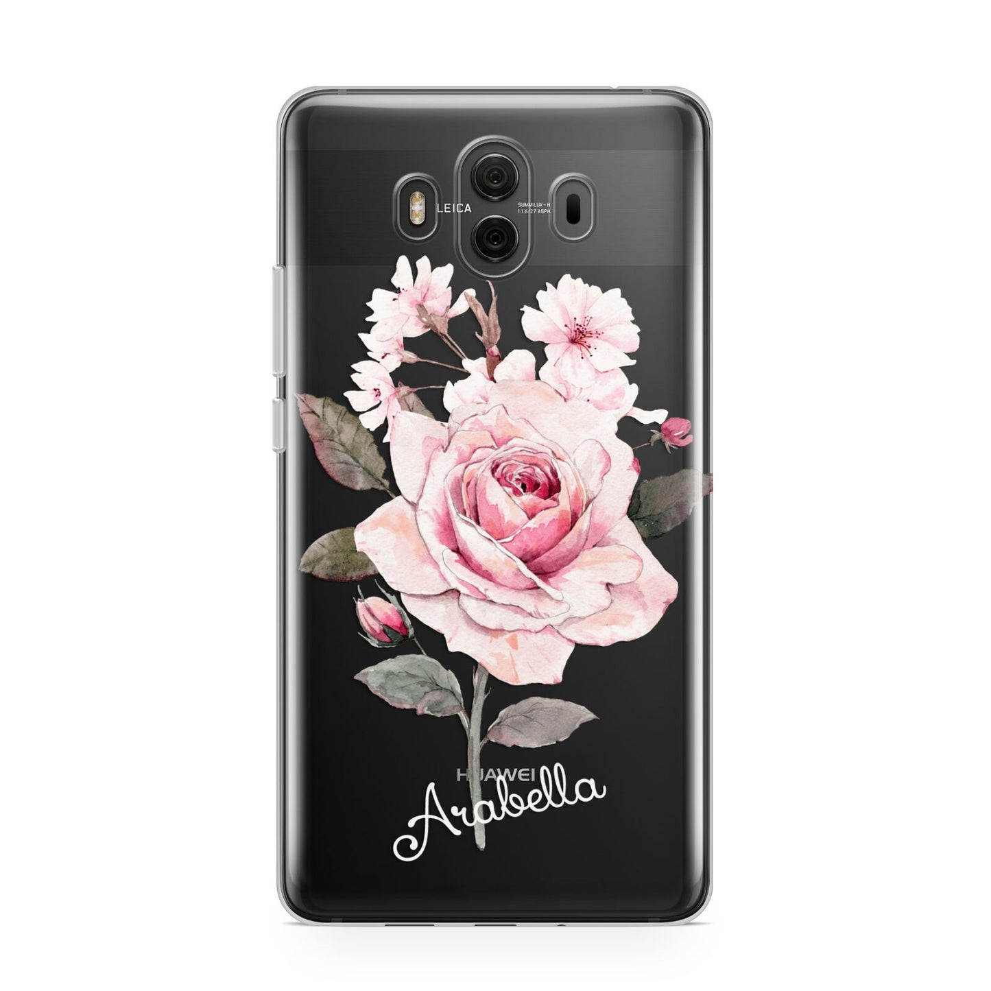 Personalised Rose with Name Huawei Mate 10 Protective Phone Case