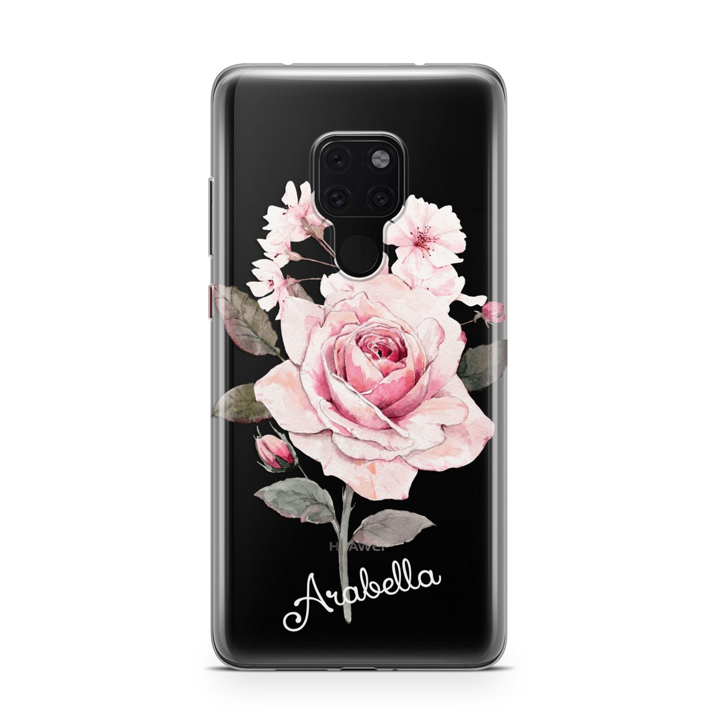 Personalised Rose with Name Huawei Mate 20 Phone Case