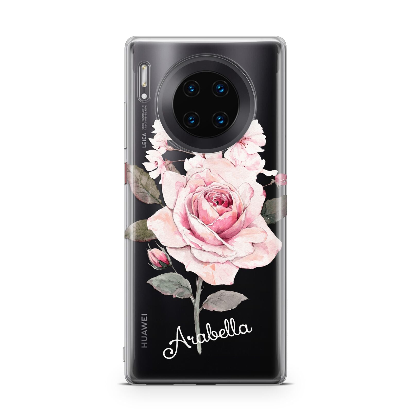 Personalised Rose with Name Huawei Mate 30 Pro Phone Case