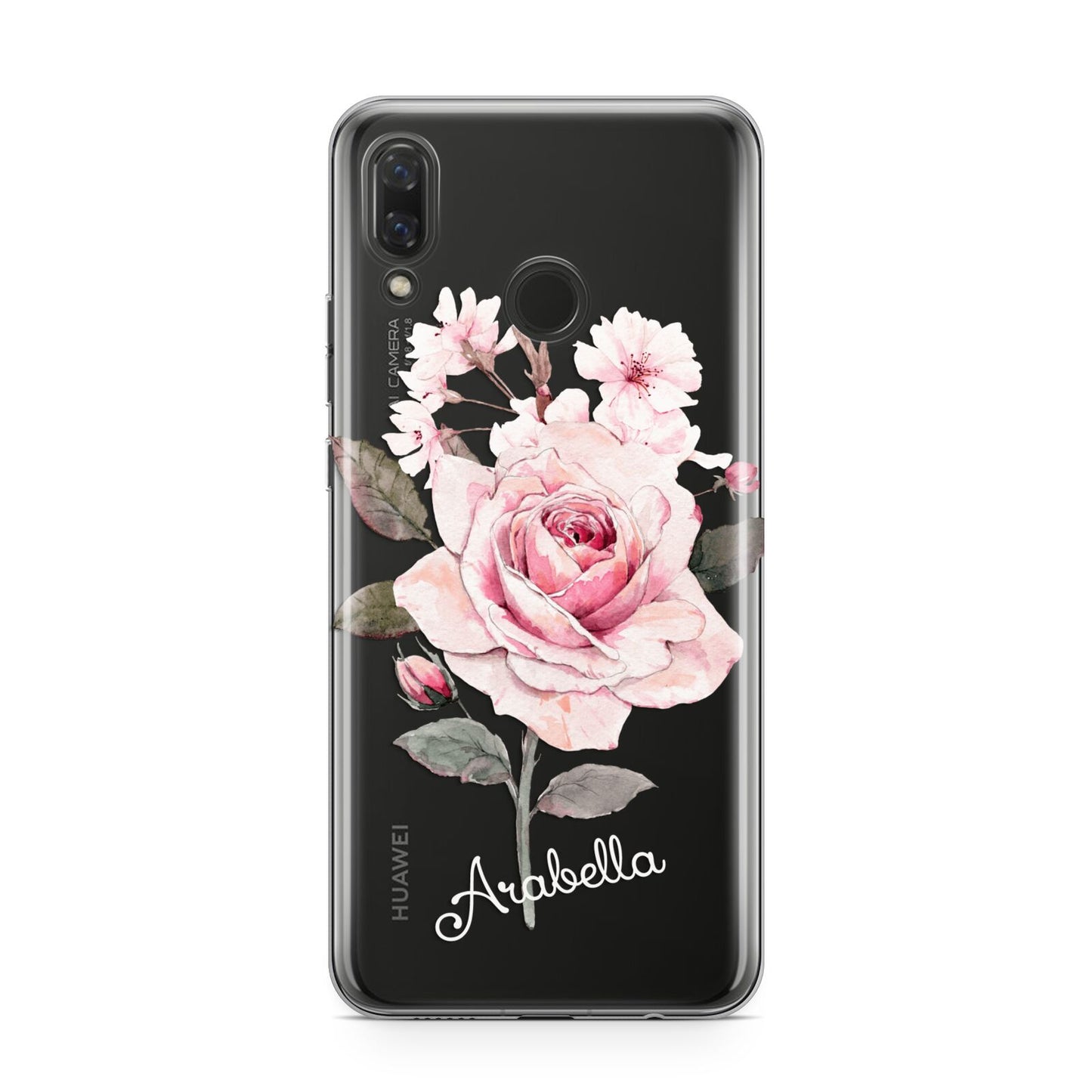 Personalised Rose with Name Huawei Nova 3 Phone Case